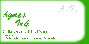 agnes irk business card